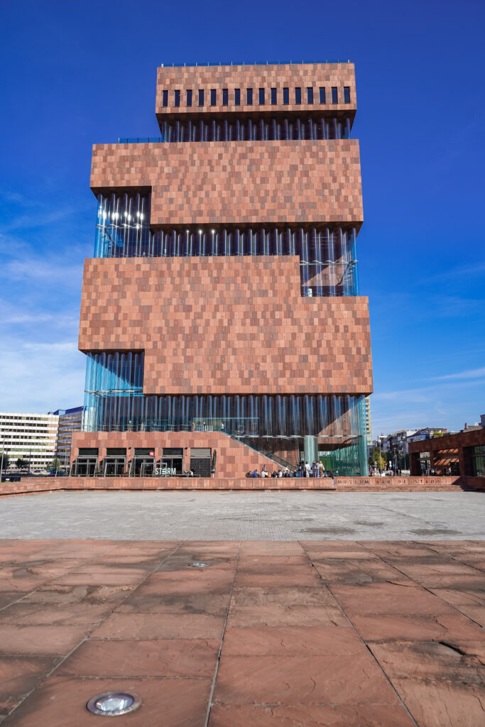 Red brick design building in a Belgian city