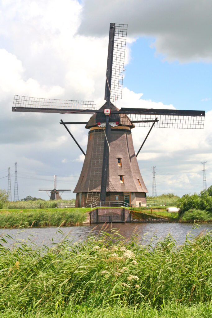 Kinderdijk windmill, a UNESCO heritage site in the Netherlands.