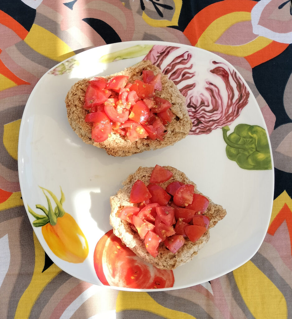 Bruschetta with fresh tomatoes, a simple Salento specialty